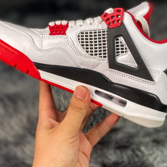 Size 11 Jordan 4 Retro white cement basketball shoes main image 3